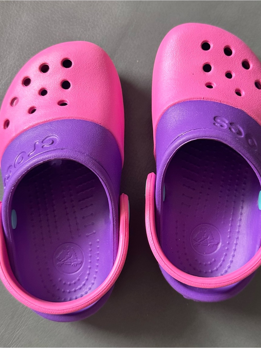 CROCS Kids Two-Tone Pink and Purple Clogs